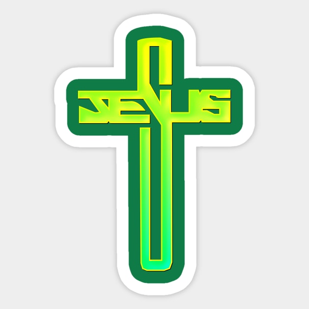 JESUS Cross Sticker by AlondraHanley